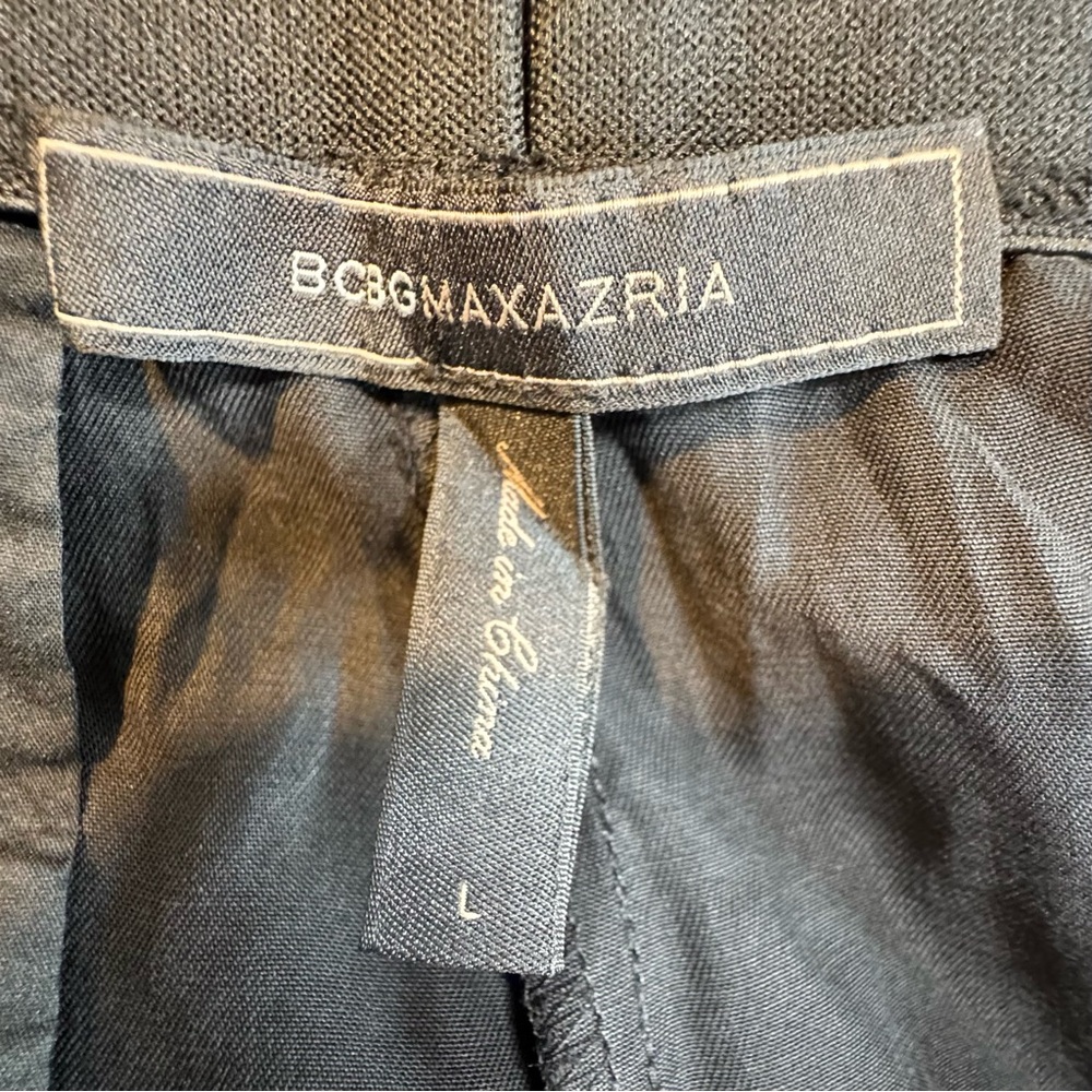 BCBGMaxAzria Black Geometric Sheer Mesh Cut Outs Pull-On Trousers - Picture 8 of 10